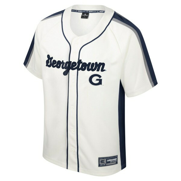 コロシアム メンズ ユニフォーム トップス Georgetown Hoyas Colosseum Ruth ButtonUp Baseball Jersey Cream