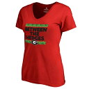 ファナティクス レディース Tシャツ トップス Georgia Bulldogs Fanatics Branded Women 039 s Hometown Collection Between the Hedges VNeck TShirt Red