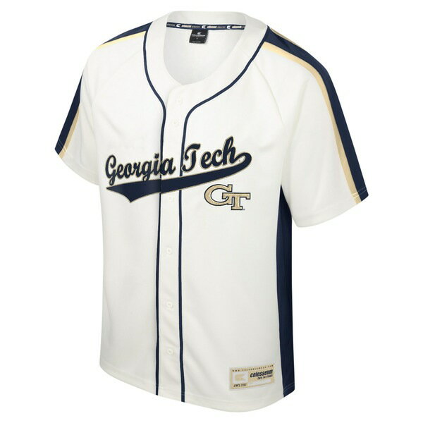 コロシアム メンズ ユニフォーム トップス Georgia Tech Yellow Jackets Colosseum Ruth ButtonUp Baseball Jersey Cream