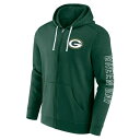 ファナティクス メンズ ジャケット＆ブルゾン アウター Green Bay Packers Fanatics Branded Offensive Lineup Hoodie FullZip Hoodie Green