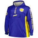 ~b`F&lX Y WPbgu] AE^[ Golden State Warriors Mitchell & Ness Big & Tall Hardwood Classics Team OG 2.0 Anorak Hoodie QuarterZip Windbreaker Jacket Royal