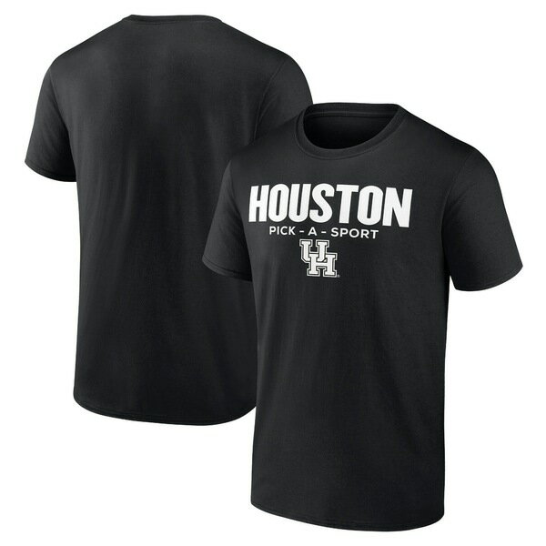 ファナティクス メンズ Tシャツ トップス Houston Cougars Authentic PickASport T Shirt Black