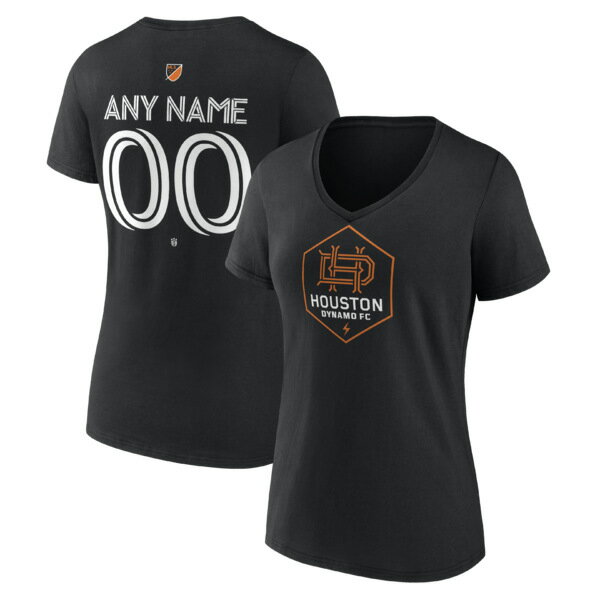 ファナティクス レディース Tシャツ トップス Houston Dynamo FC Women's Authentic Stack Personalized Any Name & Number VNeck TShirt Black