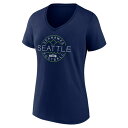 ファナティクス レディース Tシャツ トップス Seattle Seahawks Fanatics Branded Women 039 s Defensive Stand VNeck TShirt College Navy