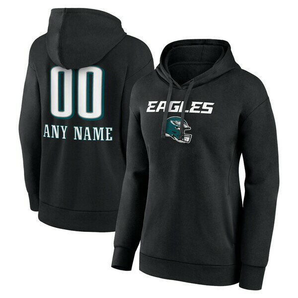 եʥƥ ǥ ѡåȥ  Philadelphia Eagles Fanatics Branded Women's Personalized Name & Number Team Wordmark Pullover Hoodie Black