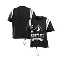 ウェア バイ エリン・アンドリューズ レディース カットソー トップス Women's Black Distressed Chicago White Sox Cinched Colorblock T-shirt Black