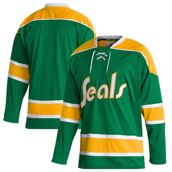 トップス, ベスト・ジレ  California Golden Seals adidas Team Classics Authentic Blank Jersey Green