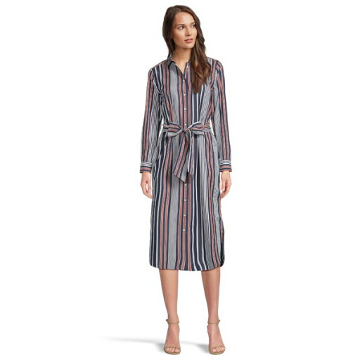 ラルフローレン レディース ワンピース トップス Striped Cotton Broadcloth Shirtdress Blue/White/Orange ラルフローレン レディース ワンピース トップス Striped Cotton Broadcloth Shirtdress Blue/White/Orange