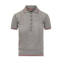 トムブラウン レディース ポロシャツ トップス Cuff Polo With Logo LT GREY