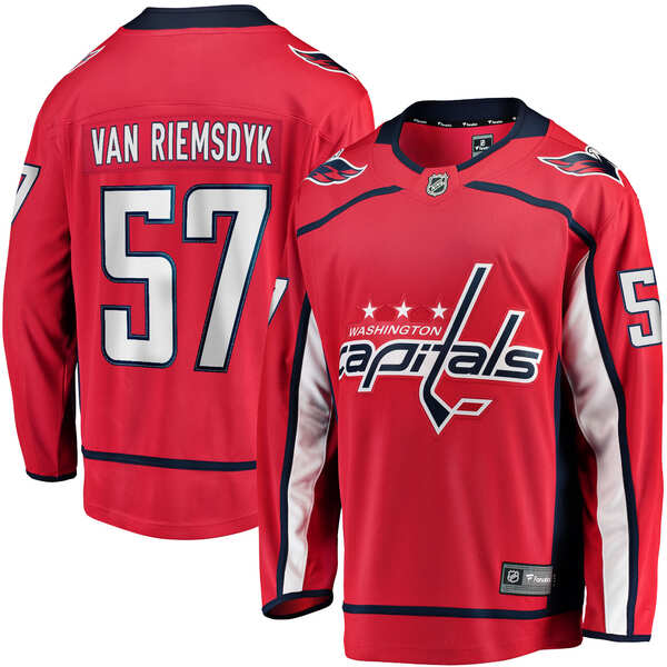 ファナティクス メンズ ユニフォーム トップス Trevor van Riemsdyk Washington Capitals Fanatics Branded Home Breakaway Jersey Red