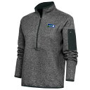 アンティグア レディース パーカー・スウェットシャツ アウター Seattle Seahawks Antigua Women's Throwback Logo Fortune HalfZip Pullover Jacket Heather Charcoal