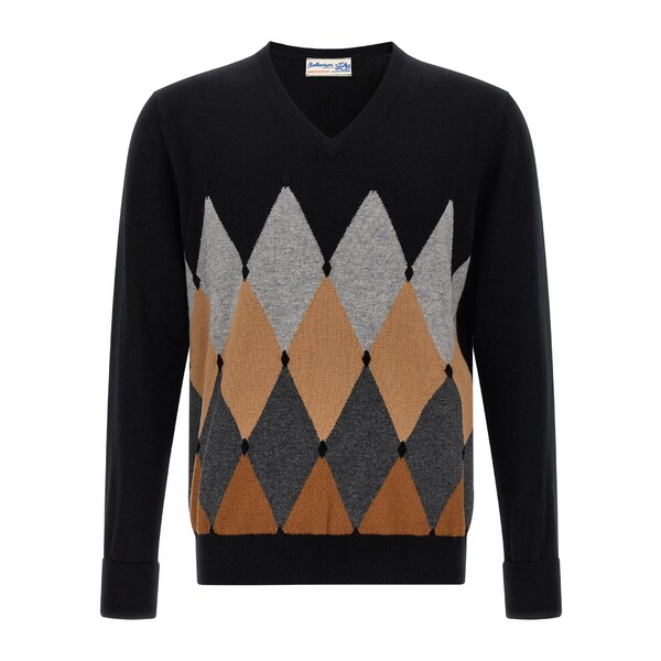 Х󥿥  ˥å&  Argyle Pattern Sweater Black