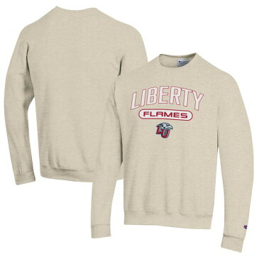 チャンピオン メンズ パーカー・スウェットシャツ アウター Liberty Flames Champion Eco Powerblend Crewneck Sweatshirt Heathered Oatmeal