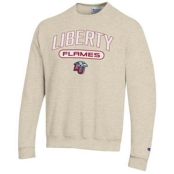 チャンピオン メンズ パーカー・スウェットシャツ アウター Liberty Flames Champion Eco Powerblend Crewneck Sweatshirt Heathered Oatmeal