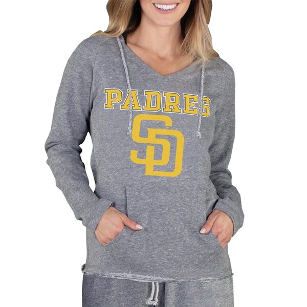 コンセプトスポーツ レディース パーカー・スウェットシャツ アウター San Diego Padres Concepts Sport Women's Mainstream Terry Long Sleeve Hoodie Top Gray