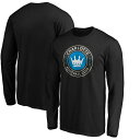 ファナティクス メンズ Tシャツ トップス Charlotte FC Fanatics Branded Primary Logo Long Sleeve TShirt Black