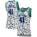 ミッチェル&ネス レディース ユニフォーム トップス Dirk Nowitzki Dallas Mavericks Mitchell & Ness Women's 1998 Doodle Swingman Jersey White