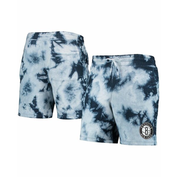 ニューエラ メンズ カジュアルパンツ ボトムス Men's Blue Brooklyn Nets Fleece Tie-Dye Shorts Blue