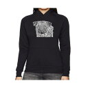 エルエーポップアート レディース パーカー・スウェットシャツ アウター Women's Word Art Hooded Sweatshirt - Pug Fac...