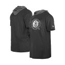ニューエラ メンズ シャツ トップス Men's Black Brooklyn Nets Active Hoodie T-shirt Black(4)