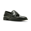 スティーブ マデン メンズ スリッポン・ローファー シューズ Men's Gray Tassel Leather Loafer Black Leather