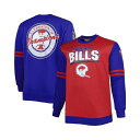 ミッチェル&ネス メンズ パーカー・スウェットシャツ アウター Men's Red and Royal Buffalo Bills Big and Tall C...