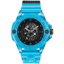 フィリッププレイン レディース 腕時計 アクセサリー Unisex The Skull Scuba Duba Blue Silicone Strap Watch 44mm Blue(2)