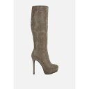 ロンンドンラグ レディース ブーツ シューズ nebula rhinestone embellished stiletto calf boots Taupe