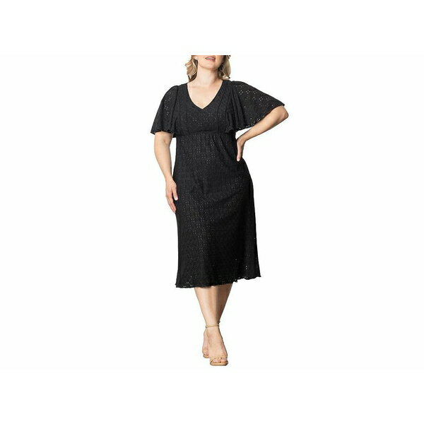 キヨナ レディース ワンピース トップス Plus Size Lucy Eyelet Dress Black noir