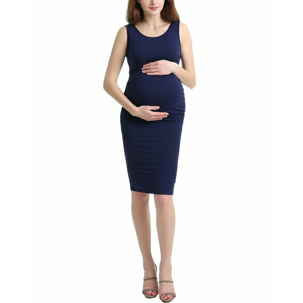 キミ アンド カイ レディース ワンピース トップス Maternity Delia Ruched Midi Dress Navy