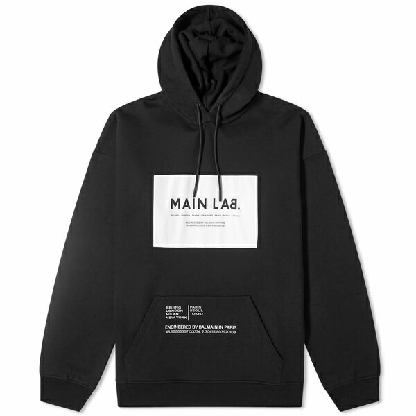 Хޥ  ѡåȥ  Balmain Main Lab Logo Hoodie Black