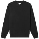 サンスペル メンズ パーカー・スウェットシャツ アウター Sunspel Loopback Sweat Top Black