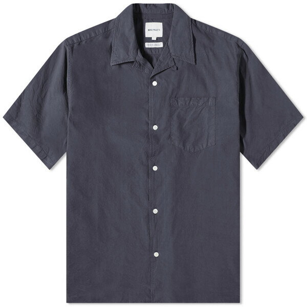 m[XvWFNg Y Vc gbvX Norse Projects Carsten Tencel Short Sleeve Shirt Blue