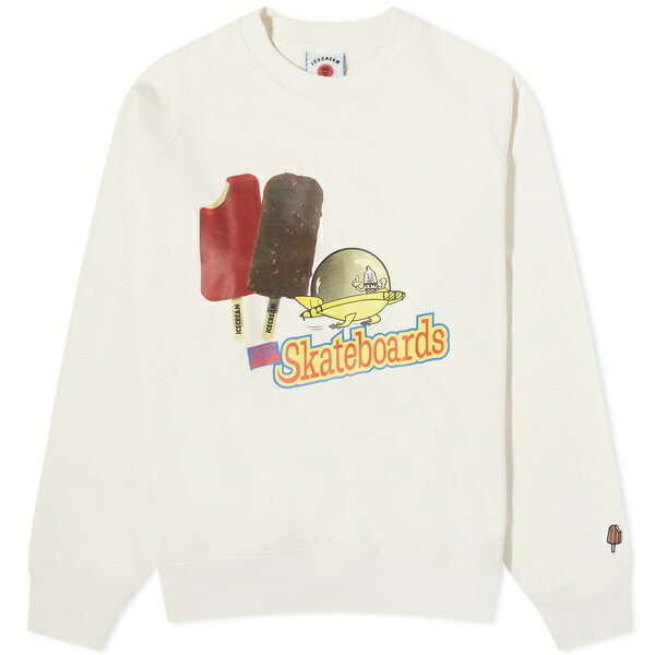 アイスクリーム メンズ パーカー・スウェットシャツ アウター ICECREAM Flying Crew Sweat White