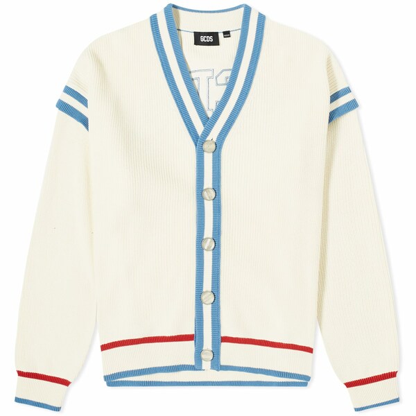 ジーシーディーエス レディース カーディガン アウター GCDS Logo Knit Cardigan White