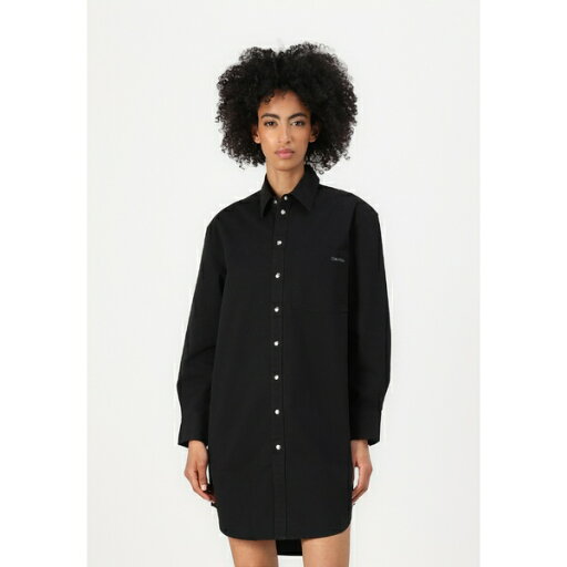 カルバンクライン レディース ワンピース トップス RELAXED SHIRT DRESS - Shirt dress - black カルバンクライン レディース ワンピース トップス RELAXED SHIRT DRESS - Shirt dress - black