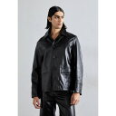 マリーン セル メンズ ジャケット&ブルゾン アウター MOONOGRAM EMBOSSED BOXY JACKET - Leather jacket - bl...