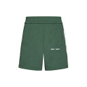 パーム・エンジェルス メンズ カジュアルパンツ ボトムス Logo Embroidered Track Shorts Forest green white