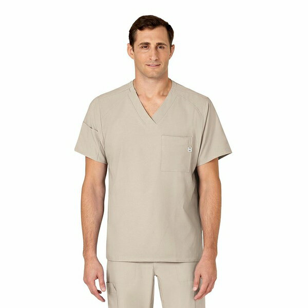 ウィンク メンズ シャツ トップス Men's W123 V-Neck Scrub Top Khaki