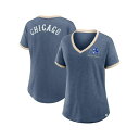 ファナティクス レディース カットソー トップス Women's Navy Chicago White Sox Binge Worthy Stadium Slub V-Neck T-Shirt Navy