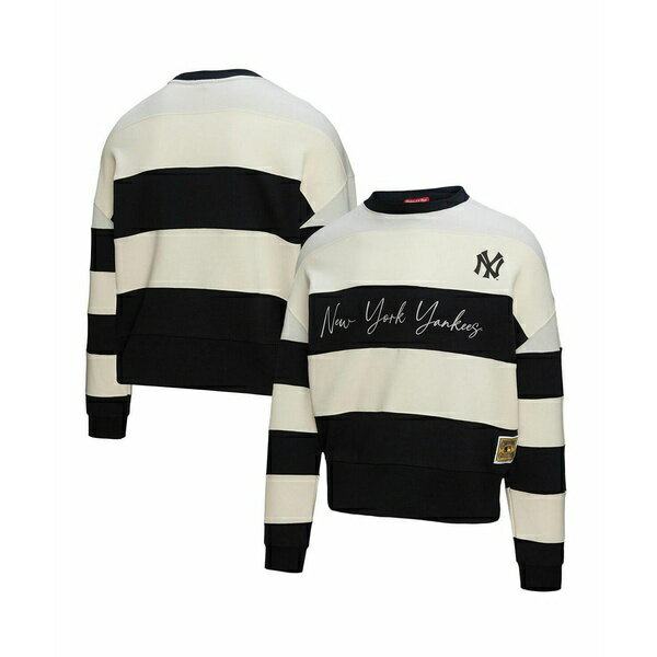 ミッチェル&ネス レディース パーカー・スウェットシャツ アウター Women's Gray/Black New York Yankees Cooperstown Collection Blocked Fleece Pullover Sweatshirt Gray, Black(4)