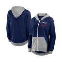 ファナティクス レディース パーカー・スウェットシャツ アウター Women's Navy New England Patriots Hit It Full-Zip Hoodie Navy|詳細画像