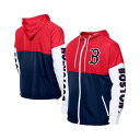 ニューエラ メンズ ジャケット&ブルゾン アウター Men's Navy/Red Boston Red Sox Color Block Full-Zip Hoodie Windbreaker Navy, Red