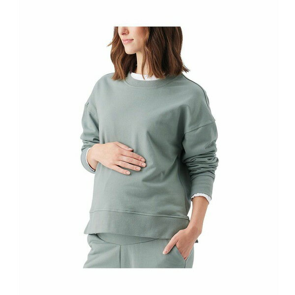 ライプ マタニティ レディース ニット&セーター アウター Maternity Relax Nursing Sweat Sage 2