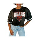 ゲームデイ レディース カットソー トップス Women's Black Chicago Bears Mesh Fashion Cropped Jersey Top Black