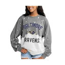 ゲームデイ レディース カットソー トップス Women's Gray Baltimore Ravens Coin Toss Faded French Terry Pullover Sweatshirt Gray(4)