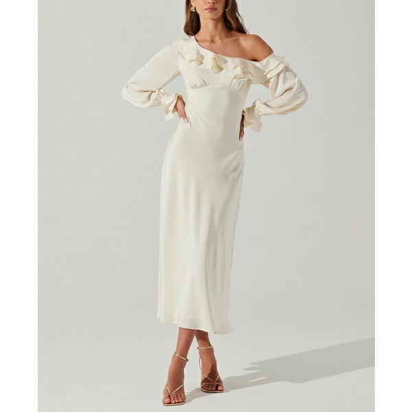 アストール レディース ワンピース トップス Women's Coraline Ruffled Maxi Dress Cream