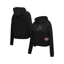 プロスタンダード レディース カットソー トップス Women's Black Los Angeles Lakers Jewels Cropped Pullover Hoodie Black(4)