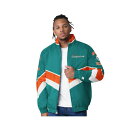 スターター メンズ ジャケット&ブルゾン アウター Men's Aqua Miami Dolphins Captain Satin Varsity Jacket Aqua