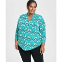 ジェイエムコレクション レディース カットソー トップス Plus Size Printed 3/4-Sleeve Top, Exclusively at Macy's Tear Drop